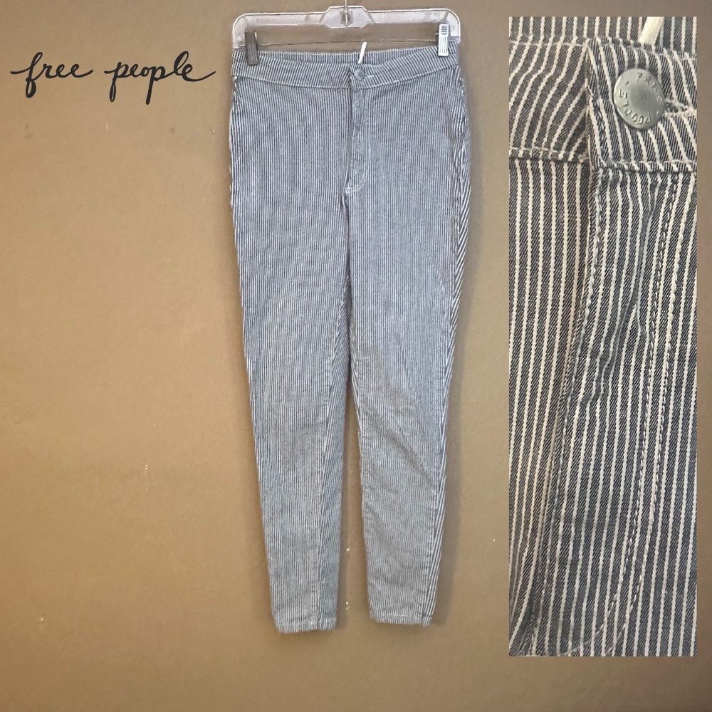 Free People Striped Stretch Jeans 27" waist 28" inseam Gently worn